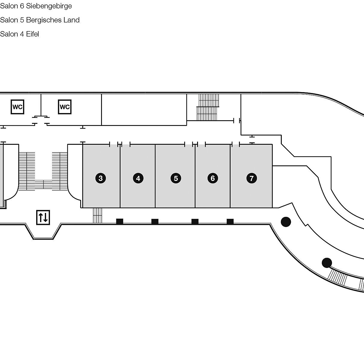 Grundrissplan, Konferenzetage 2 | Maritim Hotel Köln