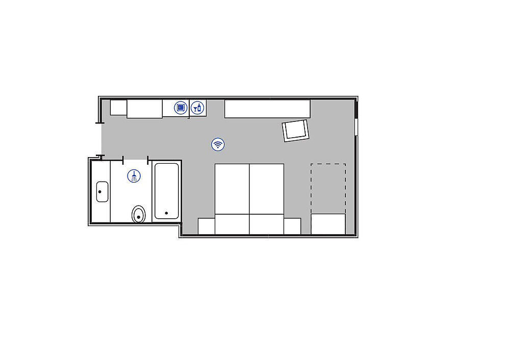Zimmergrundriss Comfort Familienzimmer | Maritim Hotel Darmstadt