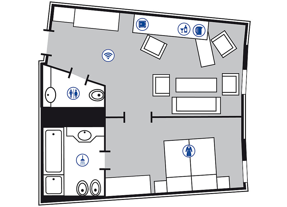 Zimmergrundriss Master Suite | Maritim Hotel Frankfurt