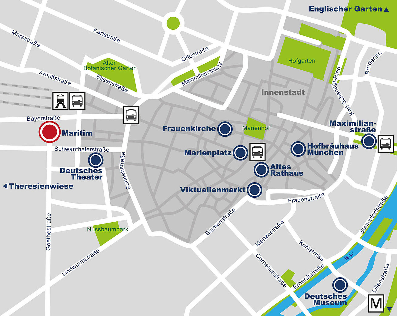 Lageplan Maritim Hotel München