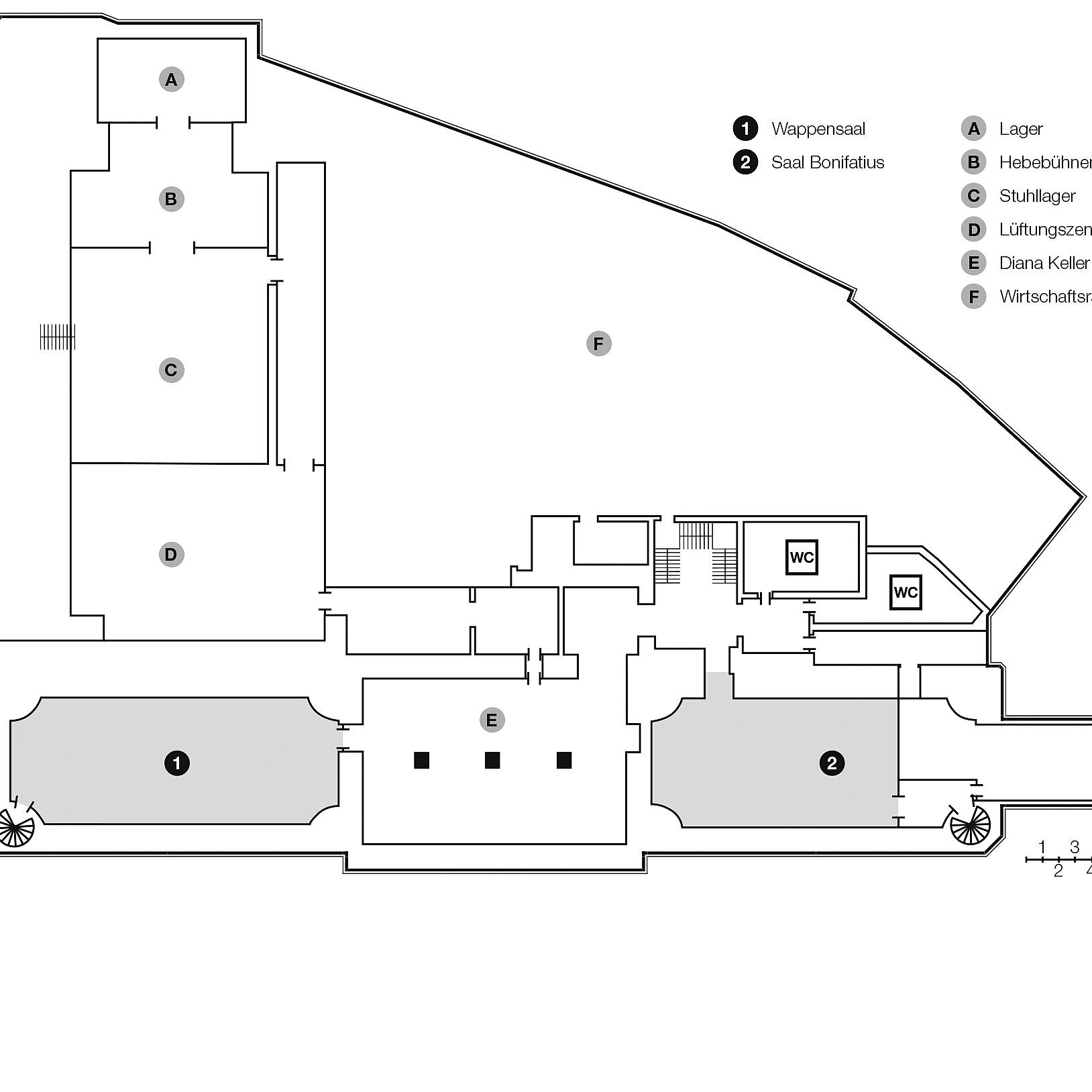 Grundrissplan, Untergeschoss | Maritim Hotel am Schlossgarten Fulda