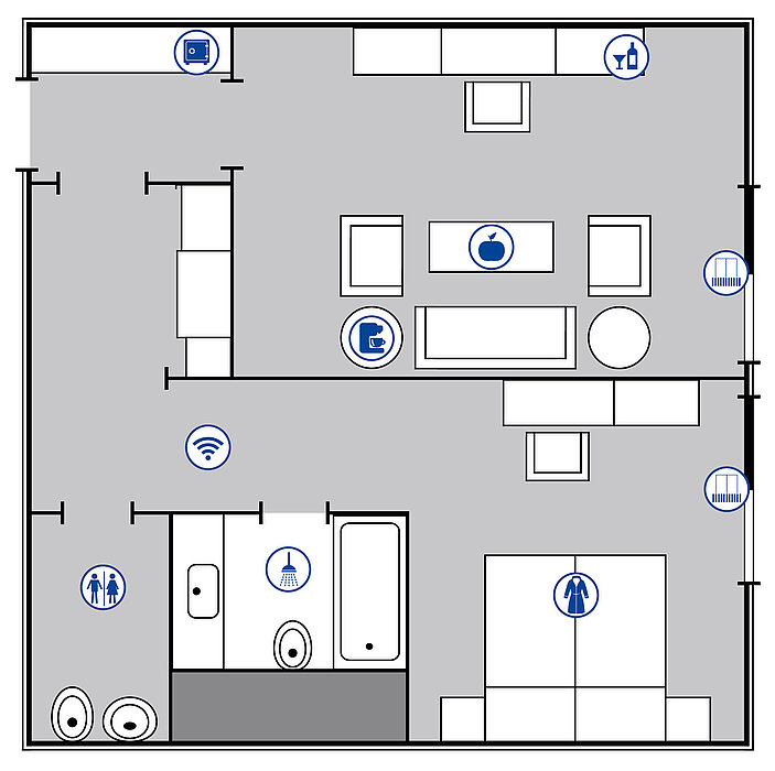Zimmergrundriss Große Suite | Maritim Hotel Darmstadt