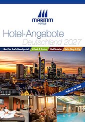 Titelbild vom Prospekt "Hotel-Angebote Deutschland" mit einer Auswahl an Hotelbildern und Stadtbildern
