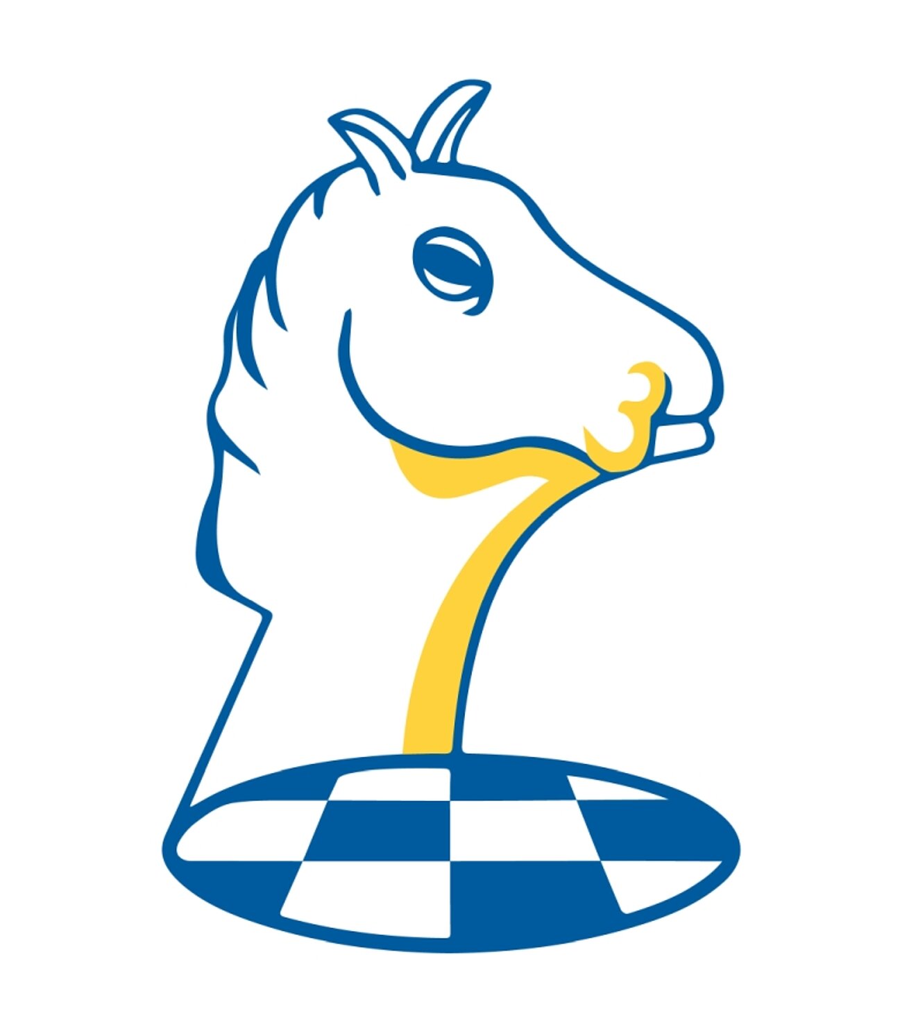 Logo der Deutschen Schach-Amateurmeisterschaft mit Pferdekopf und Schachbrettmuster