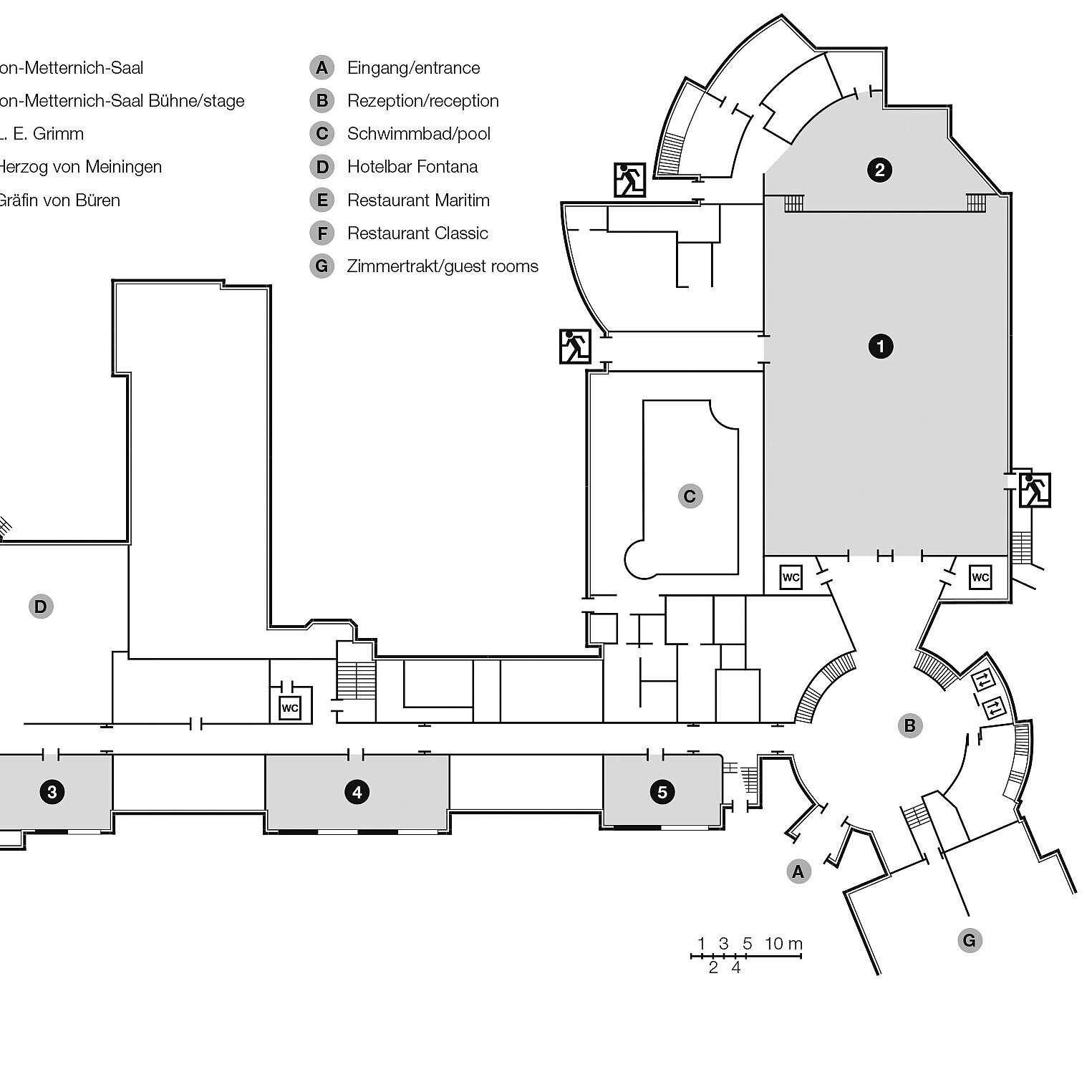 Grundrissplan, Erdgeschoss | Maritim Hotel Bad Wildungen