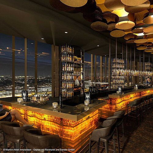 Rooftop Bar Noord © Maritim Hotel Amsterdam - Geplan mit Reinhardt und Sander GmbH