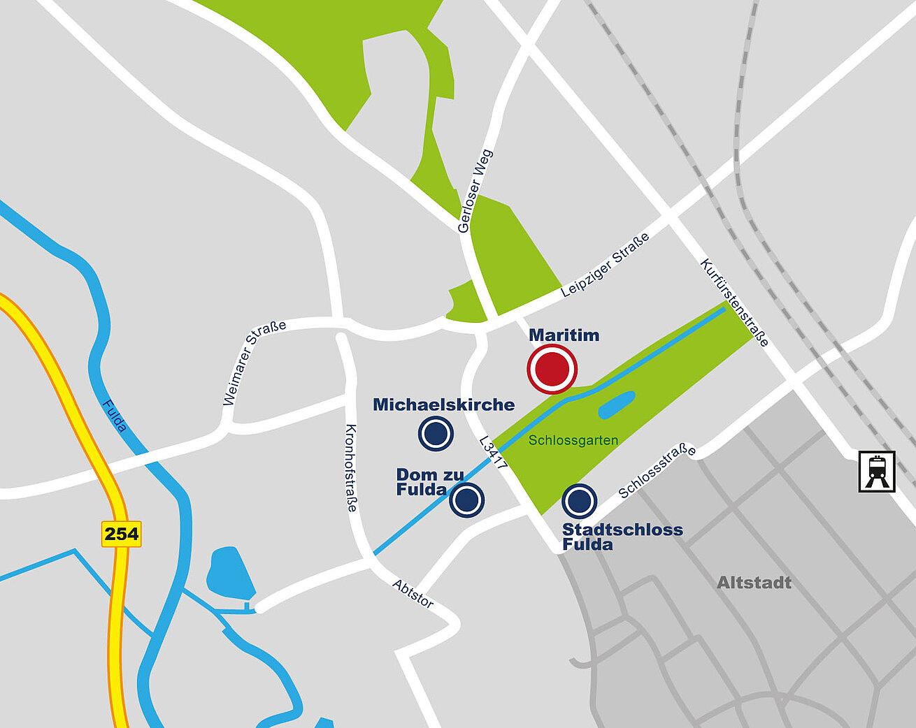 Lageplan Maritim Hotel am Schlossgarten Fulda