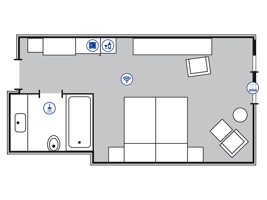 Zimmergrundriss Comfort Zimmer | Maritim Hotel Darmstadt