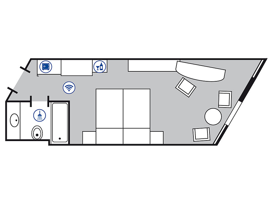 Zimmergrundriss Comfort Zimmer | Maritim Hotel Bad Homburg