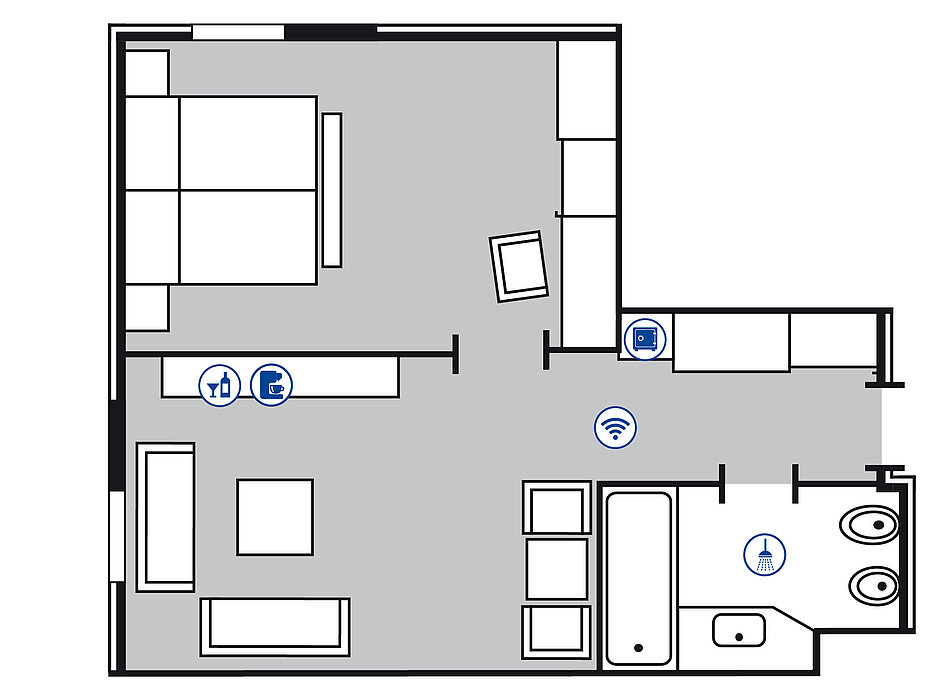 Zimmergrundriss Junior Suite | Maritim Hotel Düsseldorf