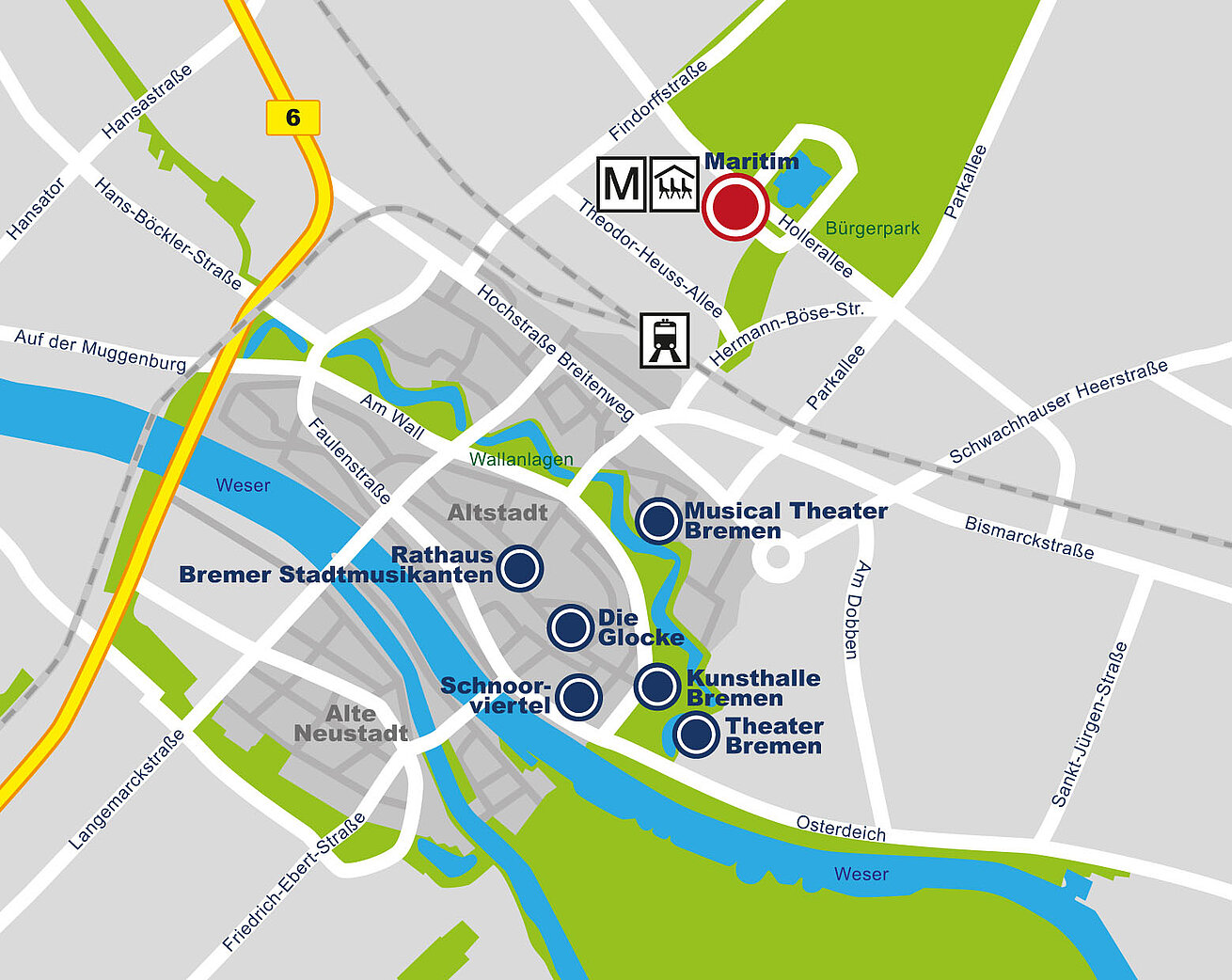 Lageplan Maritim Hotel Bremen