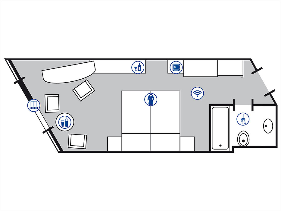 Zimmergrundriss Superior Zimmer	| Maritim Hotel Bad Homburg