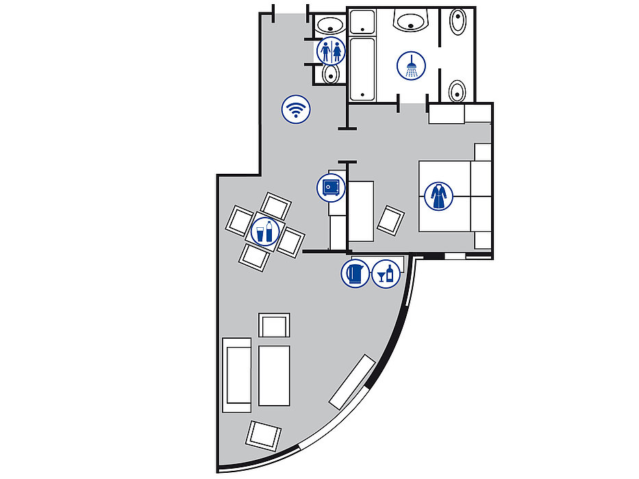 Zimmergrundriss Master Suite | Maritim Airport Hotel Hannover