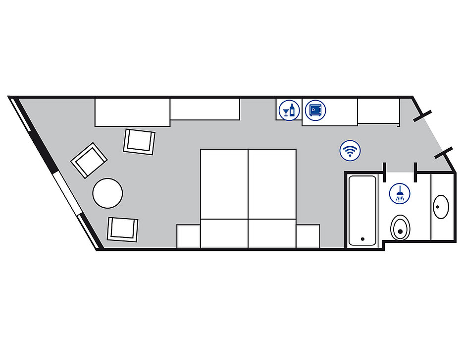Zimmergrundriss Classic Zimmer | Maritim Hotel Bad Homburg