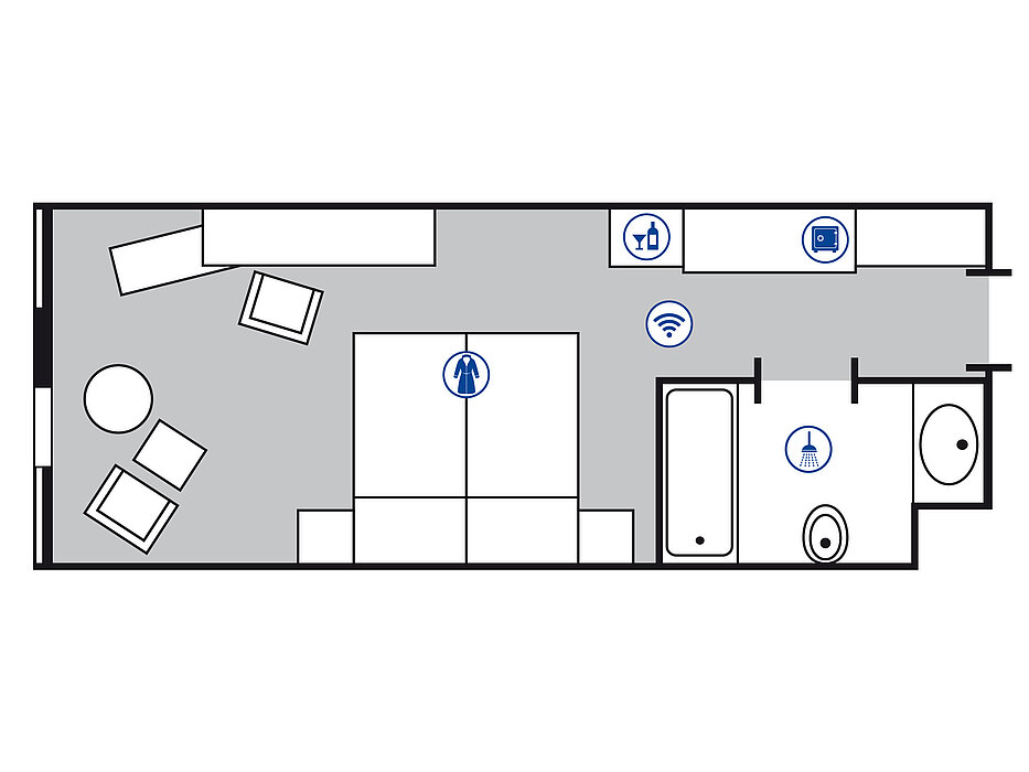 Zimmergrundriss Superior Zimmer	| Maritim Hotel München