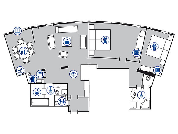 Zimmergrundriss Luxus Suite | Maritim Hotel Ulm