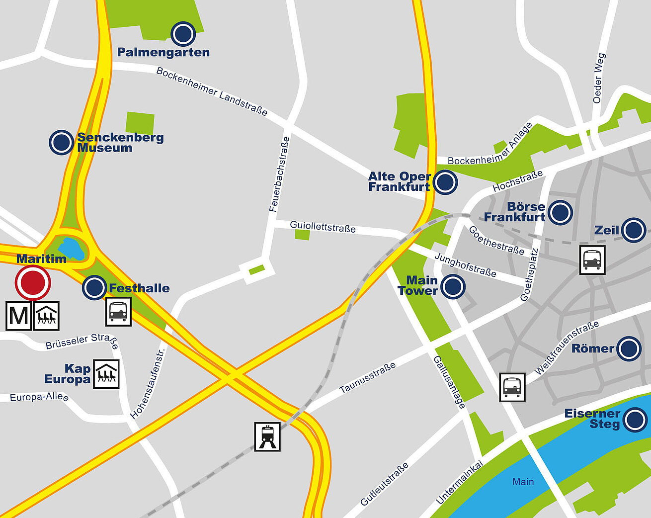Lageplan Maritim Hotel Frankfurt