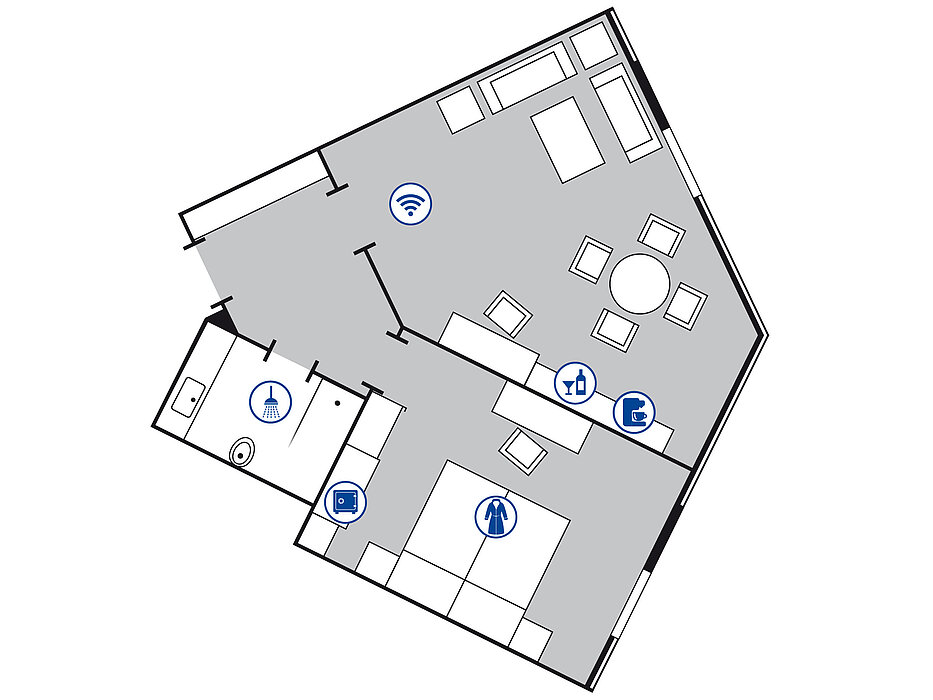 Zimmergrundriss Junior Suite | Maritim Hotel Stuttgart