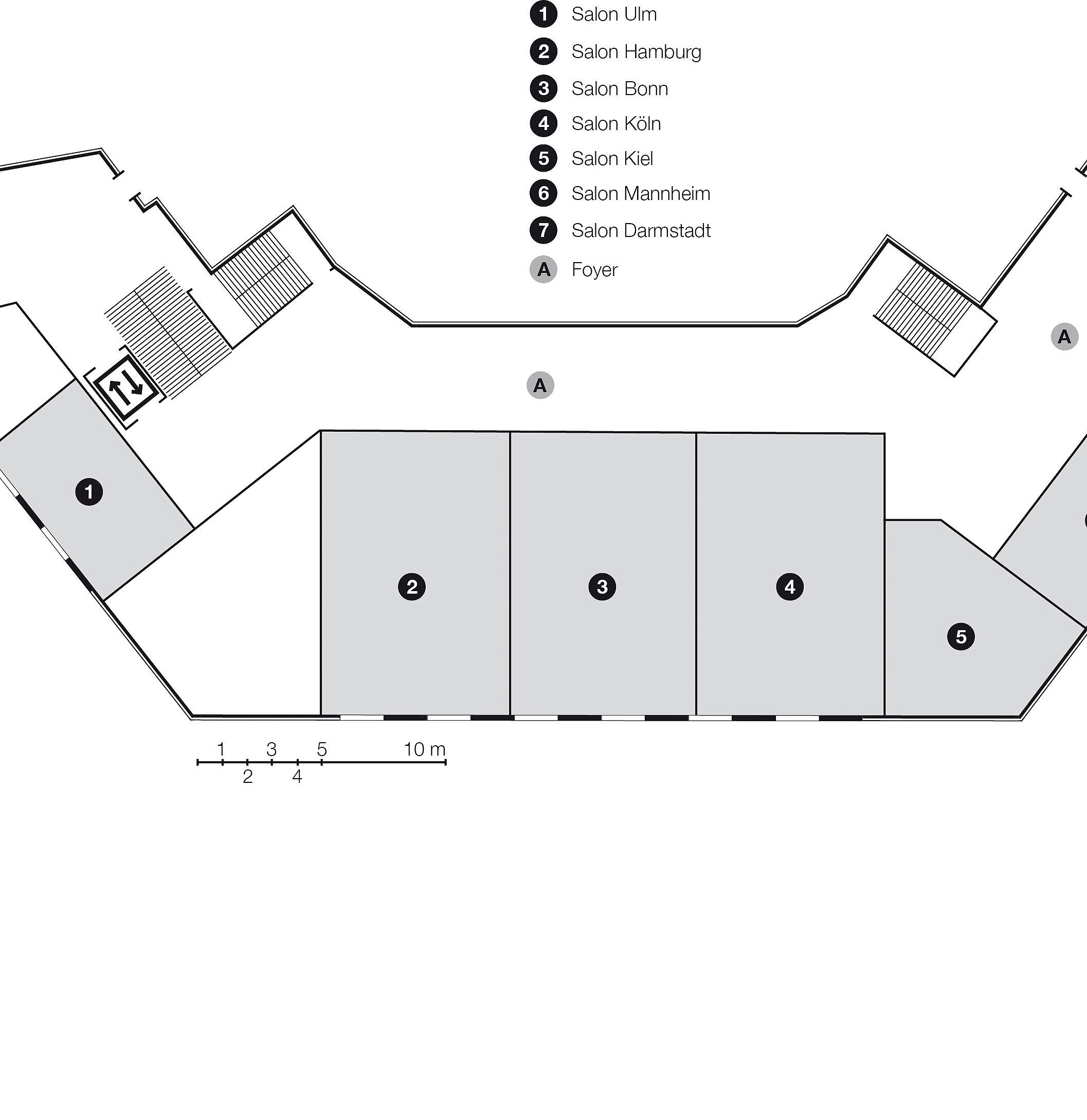 Grundrissplan, Parkflügel | Maritim Hotel Stuttgart