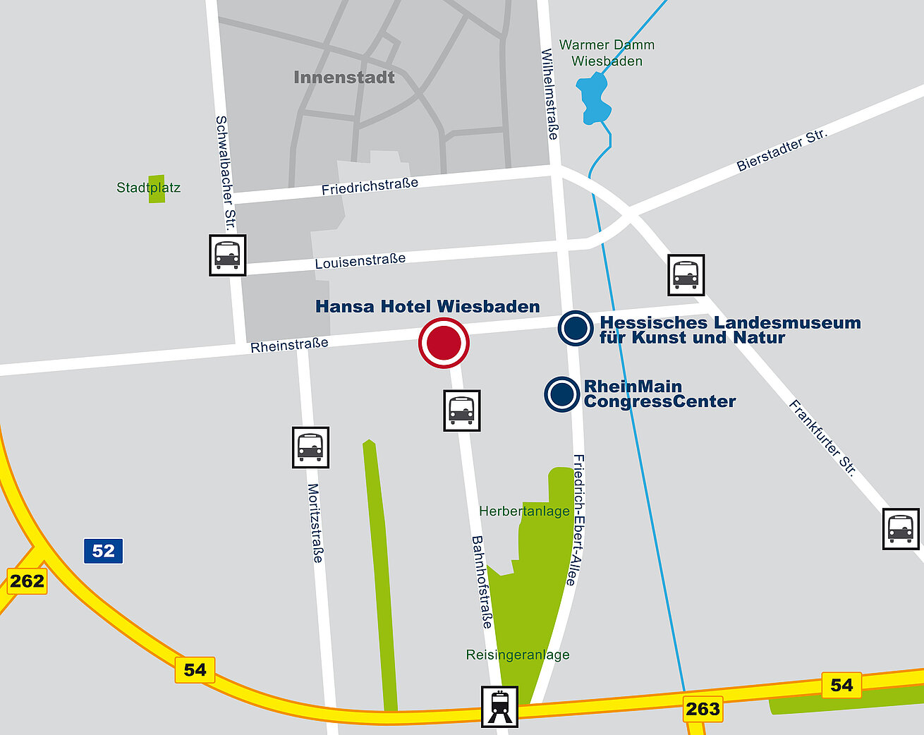 Lageplan Star-Apart Hansa Hotel Wiesbaden 