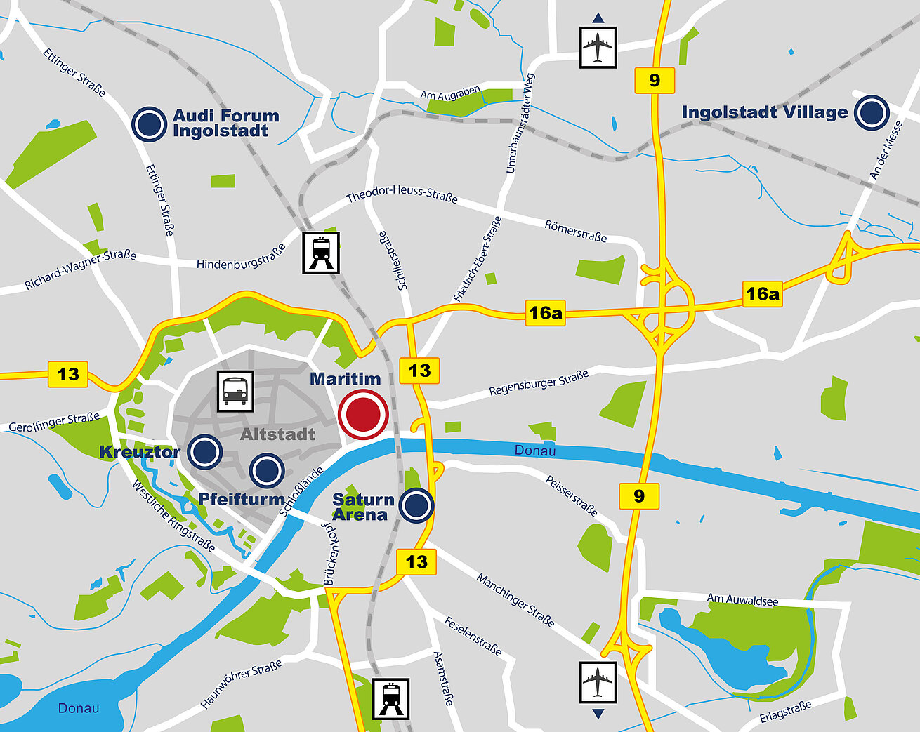 Lageplan Maritim Hotel Ingolstadt