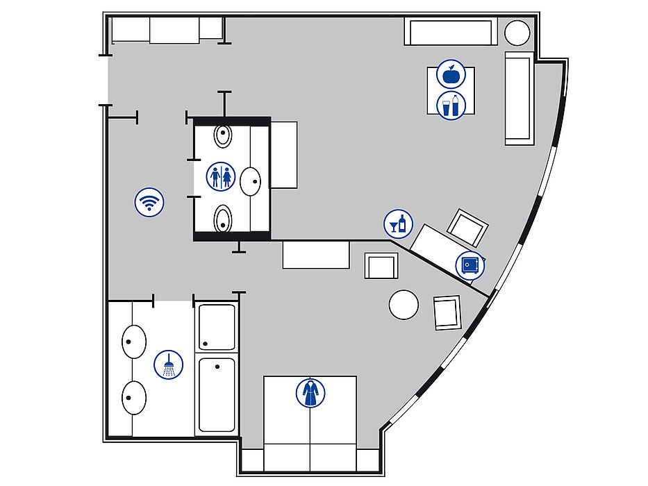 Zimmergrundriss Suite | Maritim Hotel Bonn