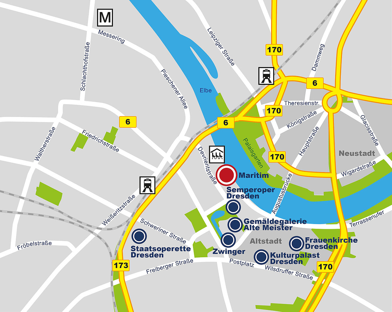 Lageplan Maritim Hotel Dresden