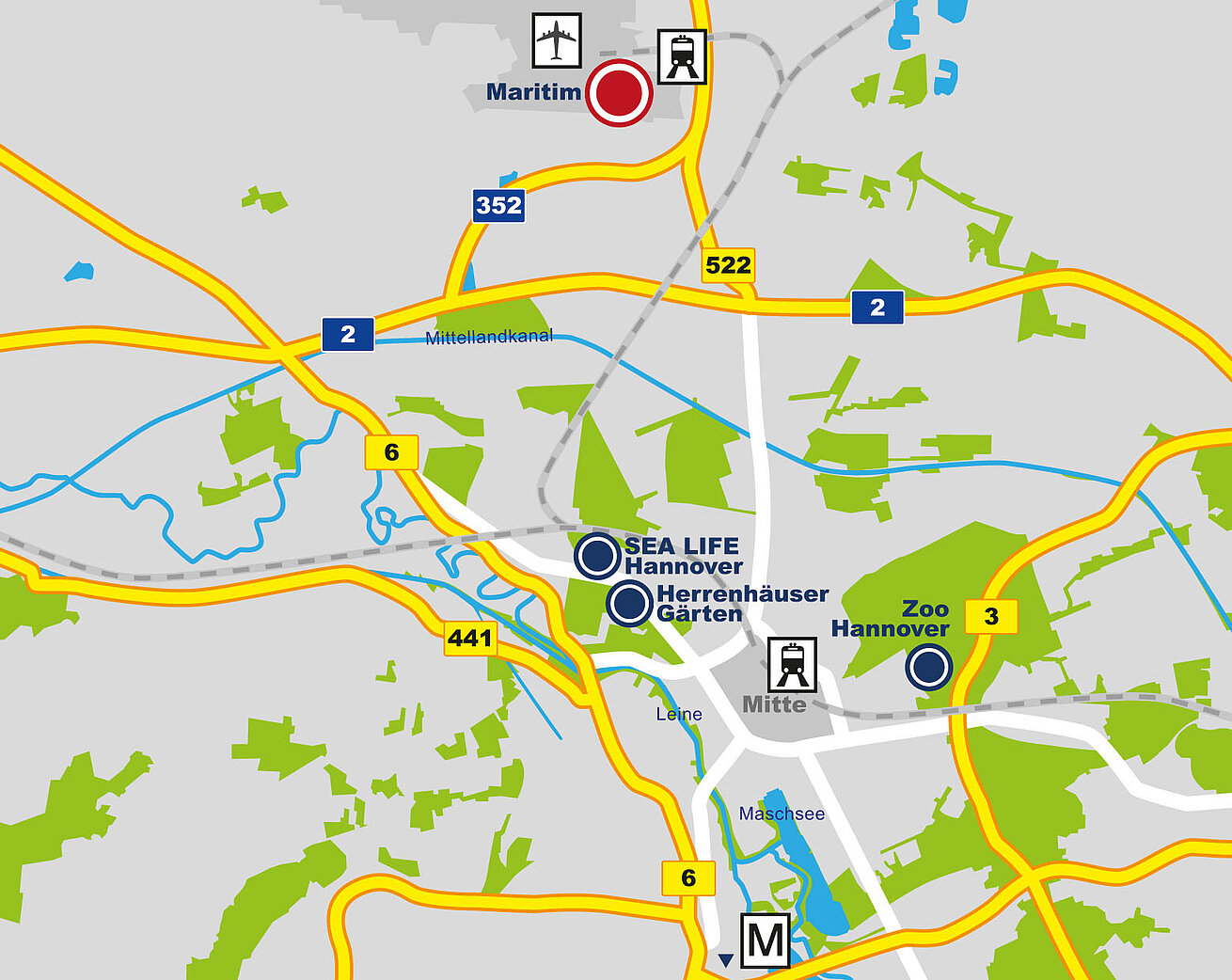 Lageplan Maritim Airport Hotel Hannover