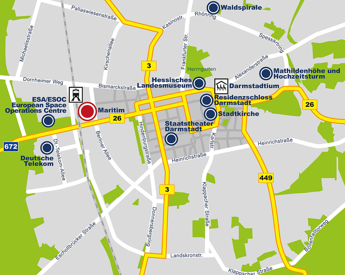 Lageplan Maritim Hotel Darmstadt