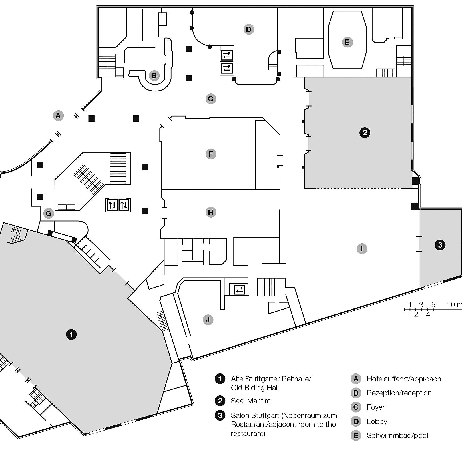 Grundrissplan, Businessflügel | Maritim Hotel Stuttgart