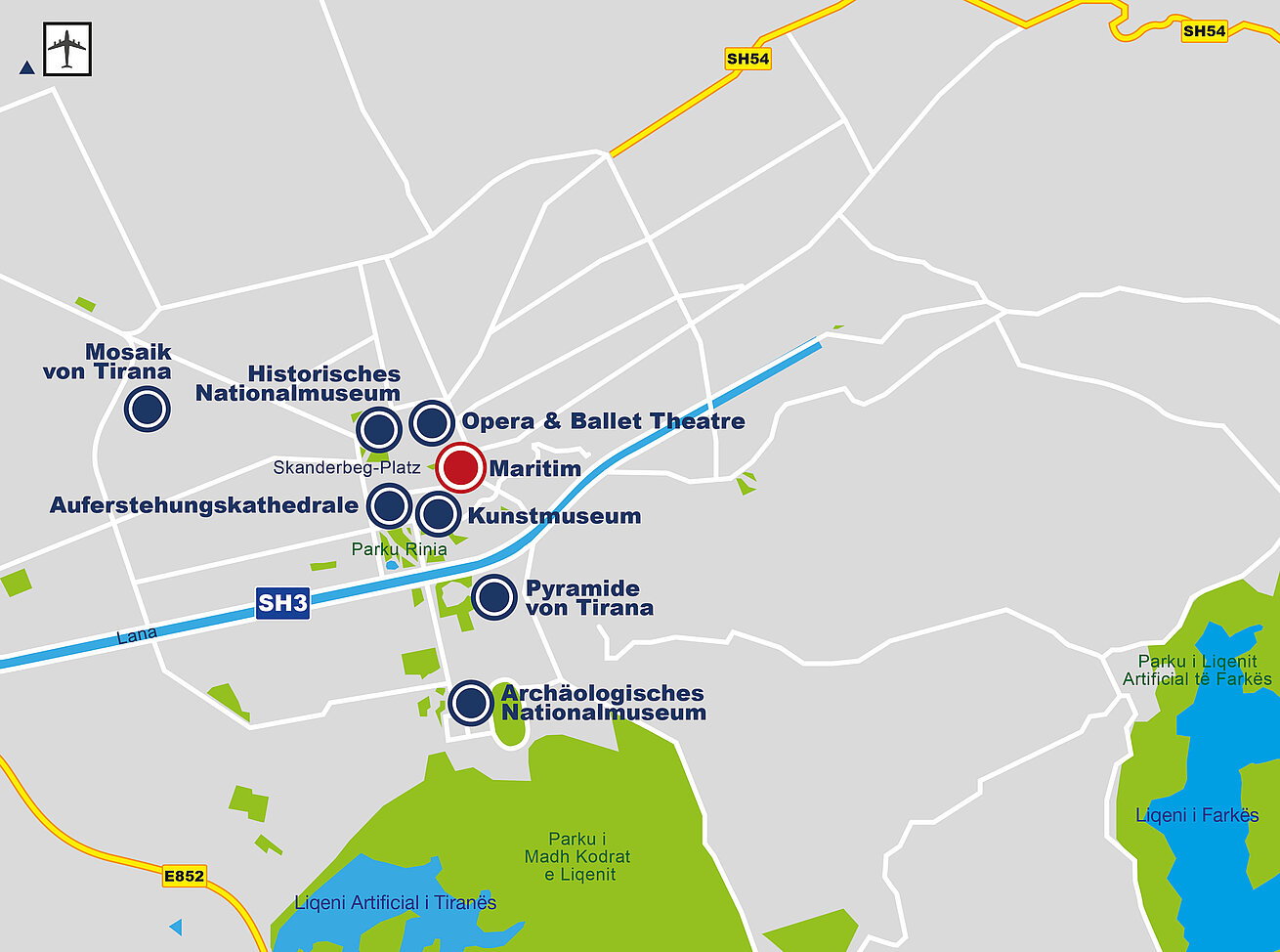 Lageplan Maritim Hotel Tirana