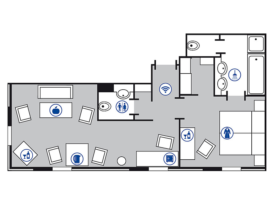 Zimmergrundriss Suite | Maritim Hotel am Schlossgarten Fulda