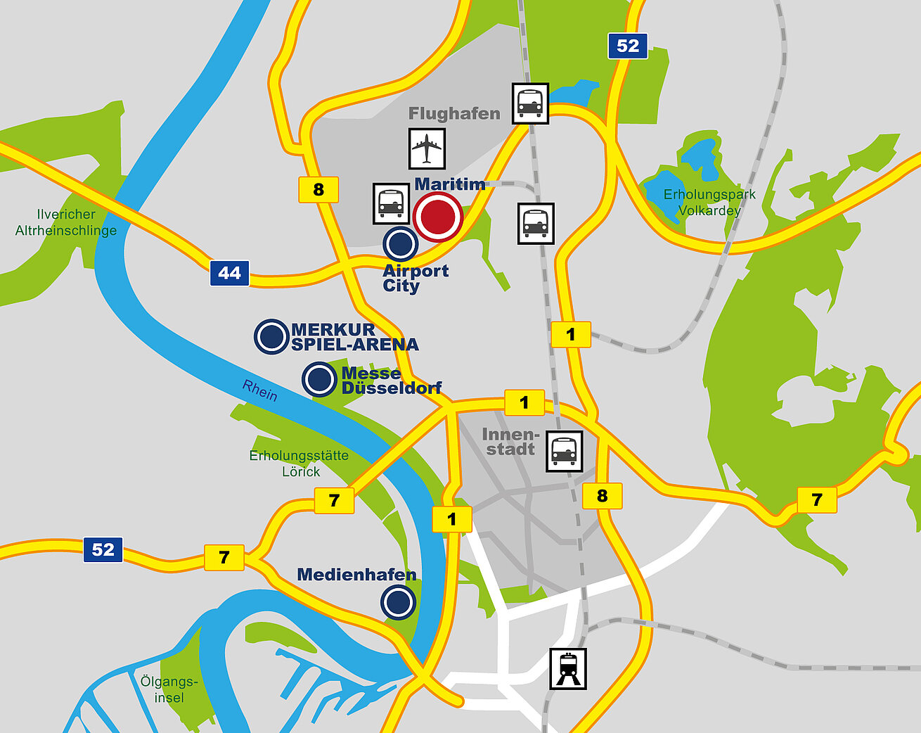 Lageplan Maritim Hotel Düsseldorf