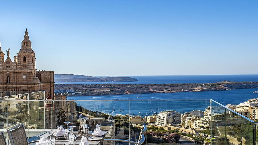 Meerblick von der Terrasse | Maritim Antonine Hotel & Spa Malta