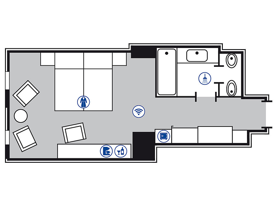 Zimmergrundriss Superior Zimmer | Maritim Hotel & Internationales Congress Center Dresden