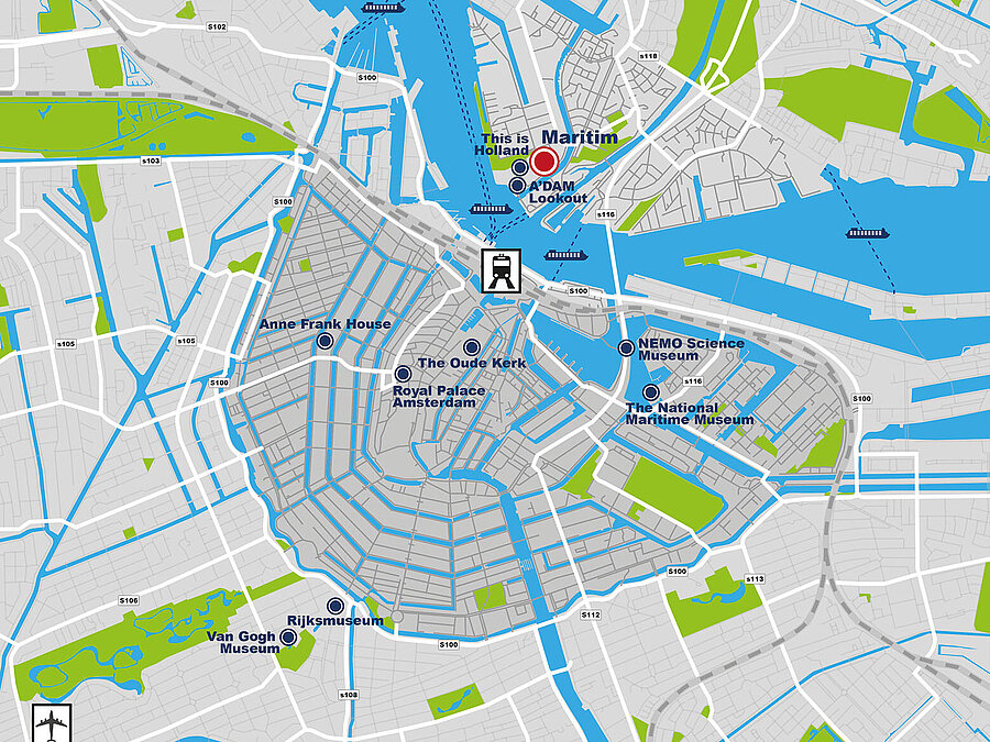 Lageplan Maritim Hotel Amsterdam