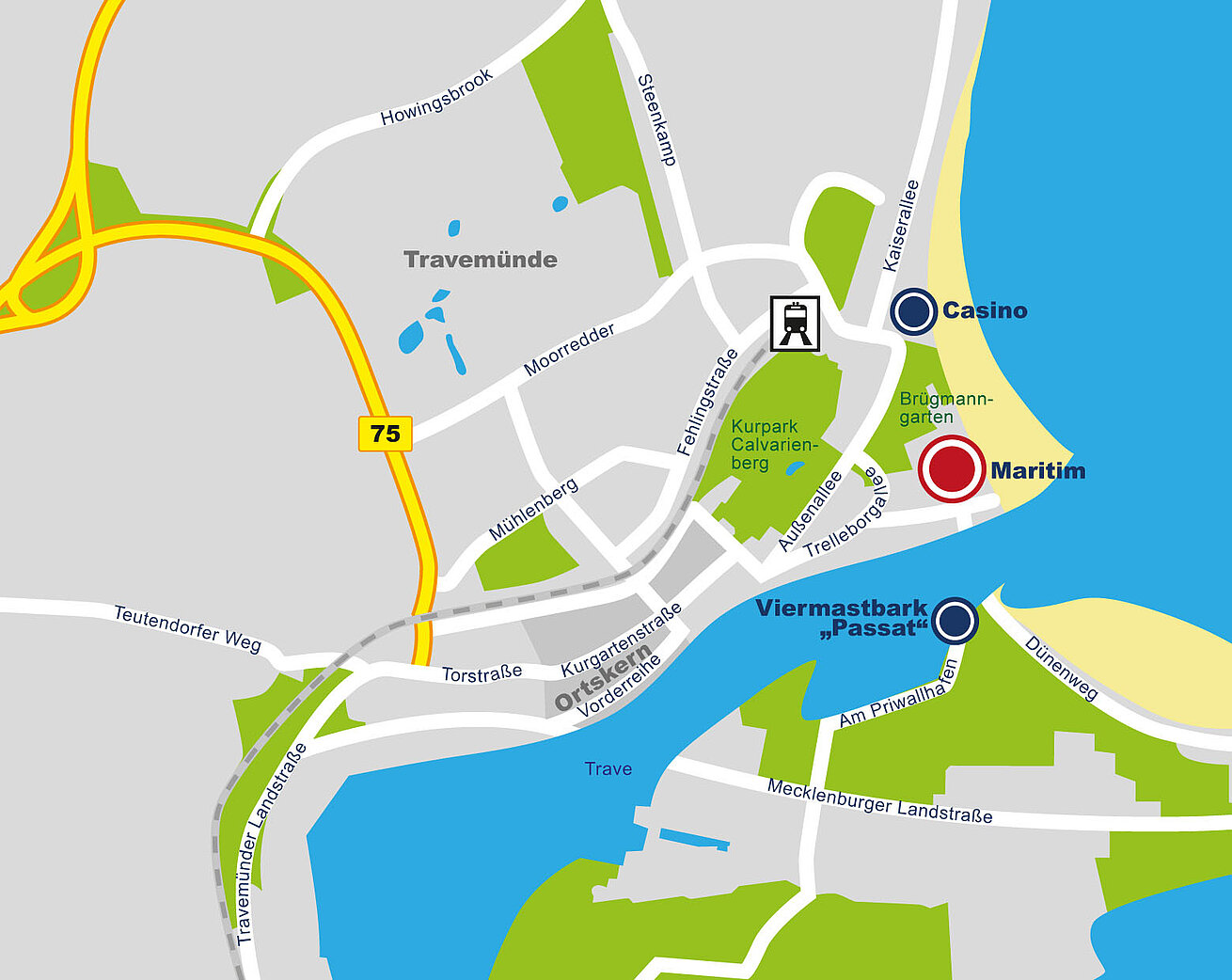 Lageplan Maritim Strandhotel Travemünde
