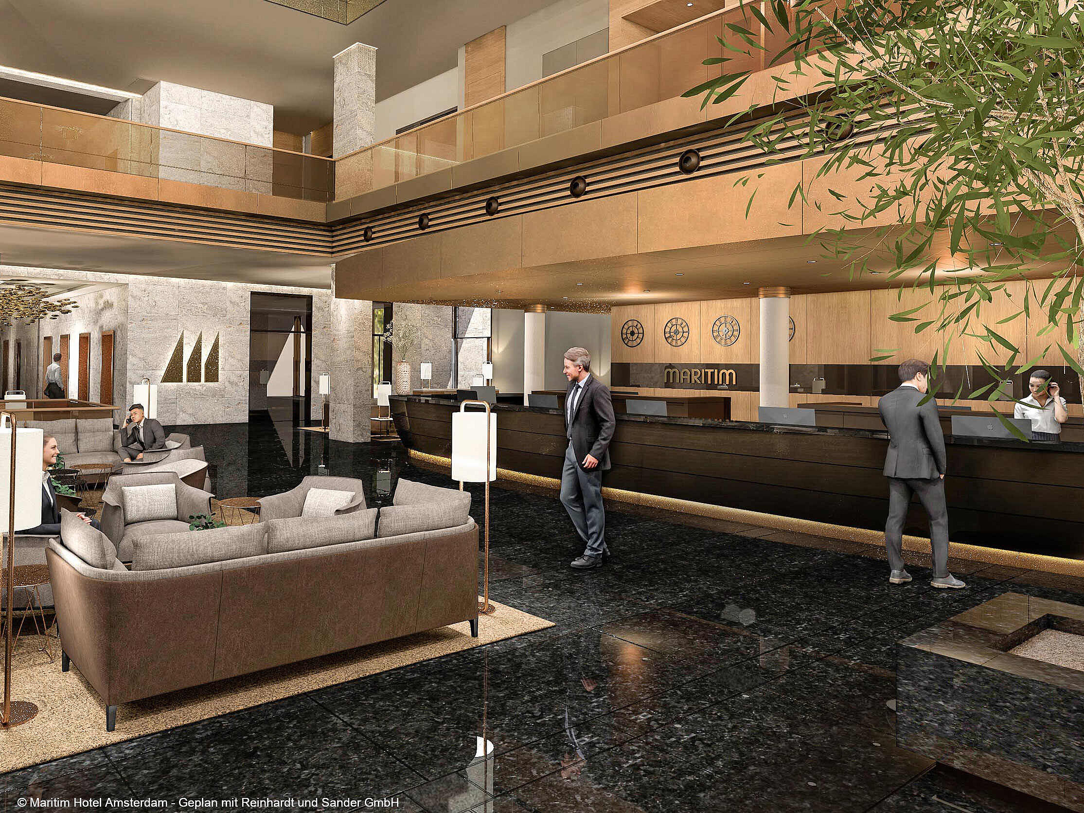 Rezeption © Maritim Hotel Amsterdam - Geplan mit Reinhardt und Sander GmbH