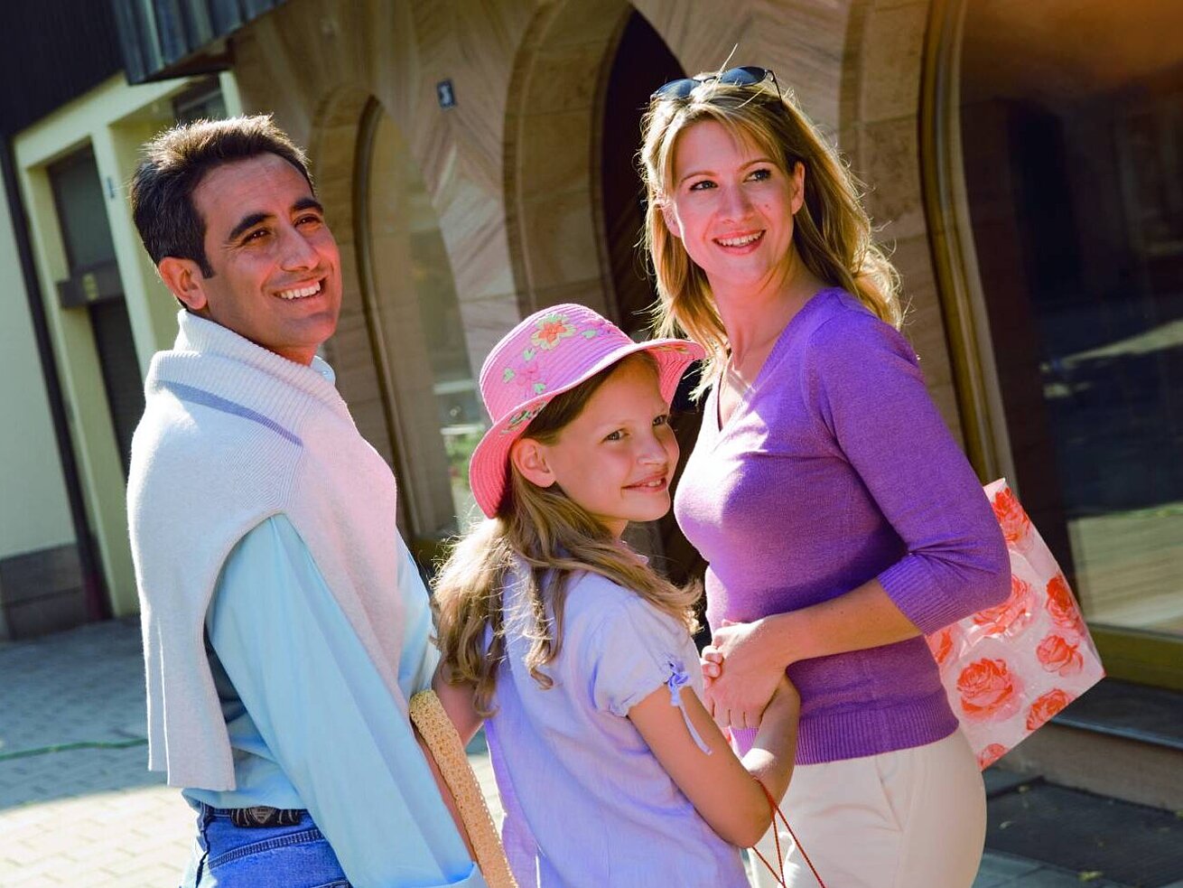 Familie beim Sightseeing