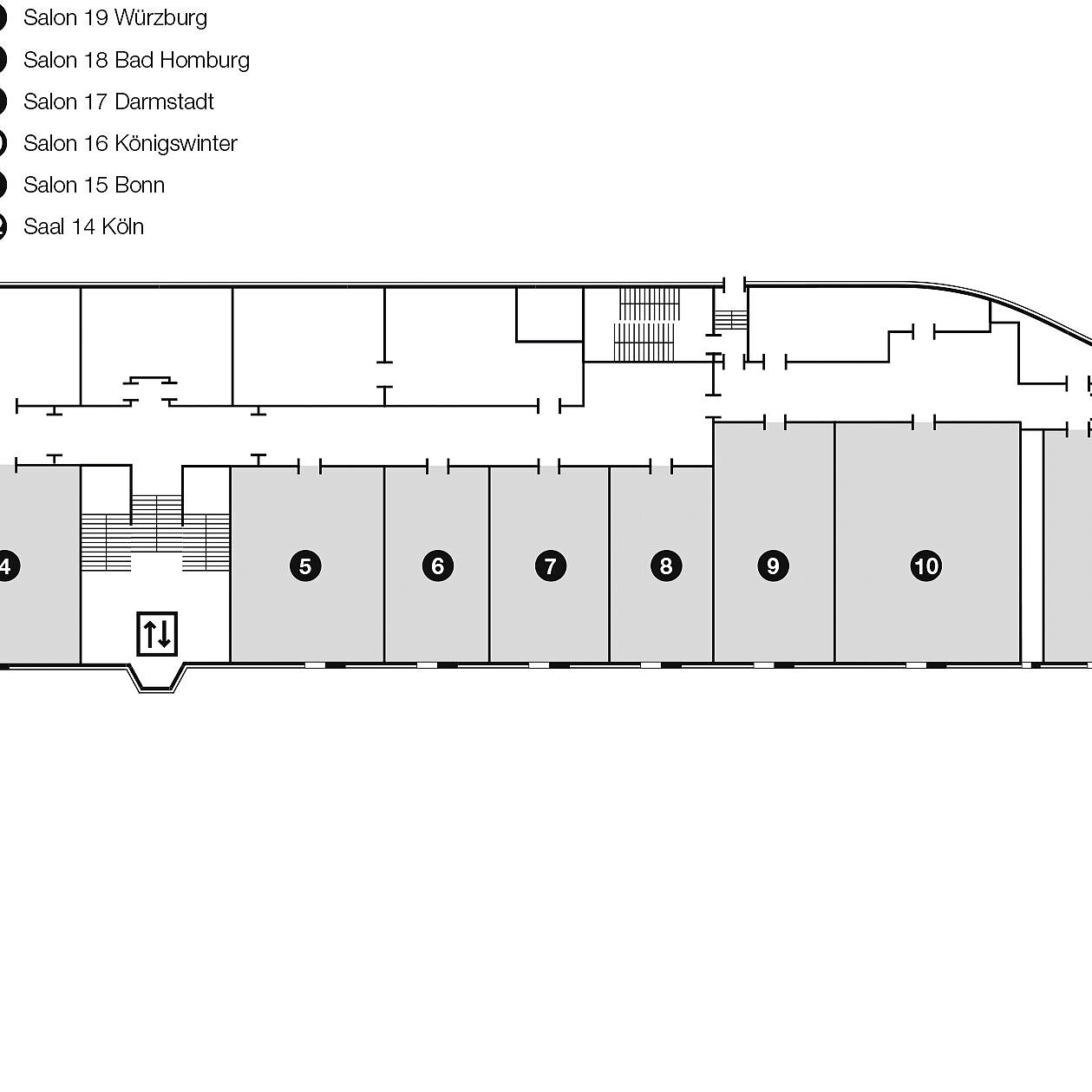 Grundrissplan, Konferenzetage 1 | Maritim Hotel Köln