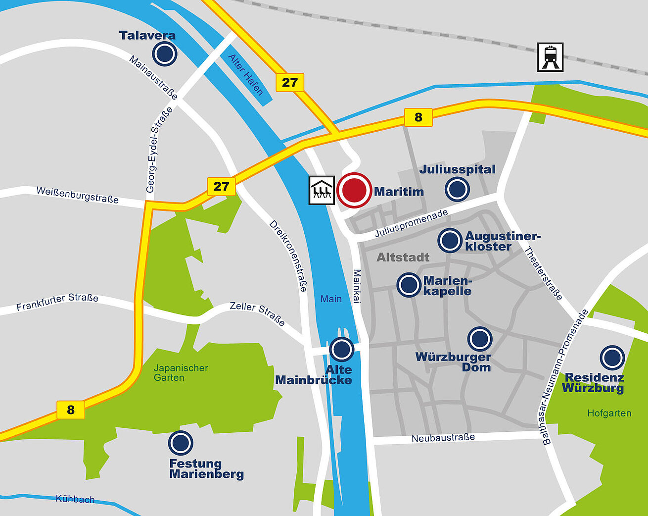 Lageplan Maritim Hotel Würzburg
