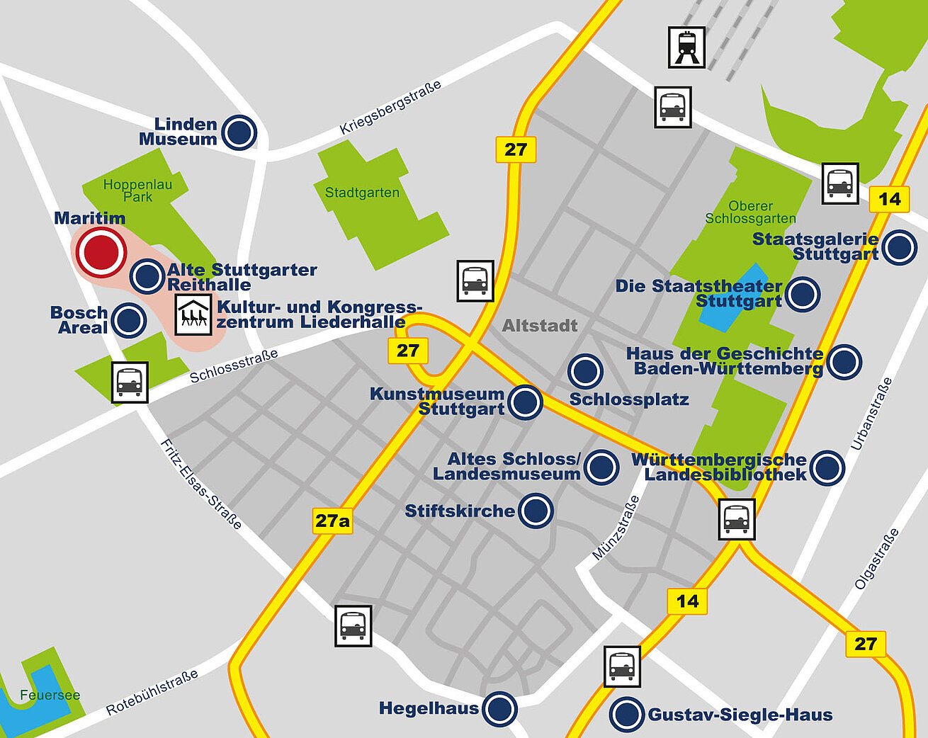 Lageplan Maritim Hotel Stuttgart