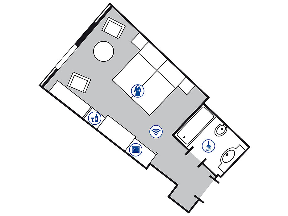 Zimmergrundriss Superior Zimmer	| Maritim Hotel Ulm