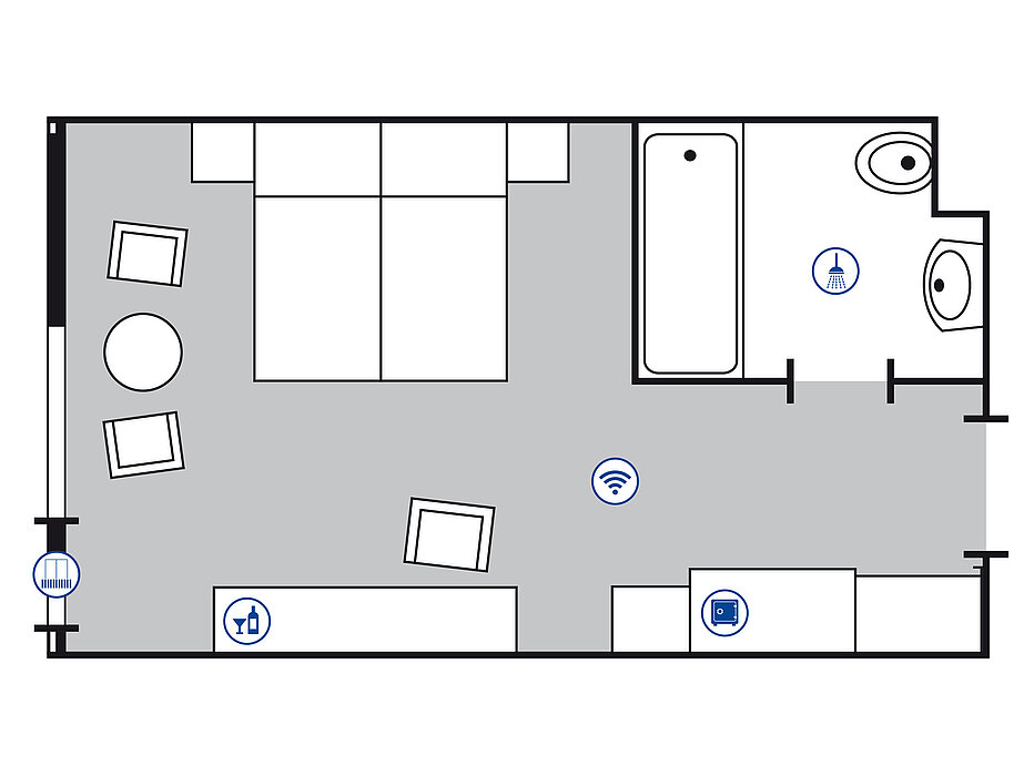 Zimmergrundriss Superior Zimmer | Maritim Hotel Bad Salzuflen