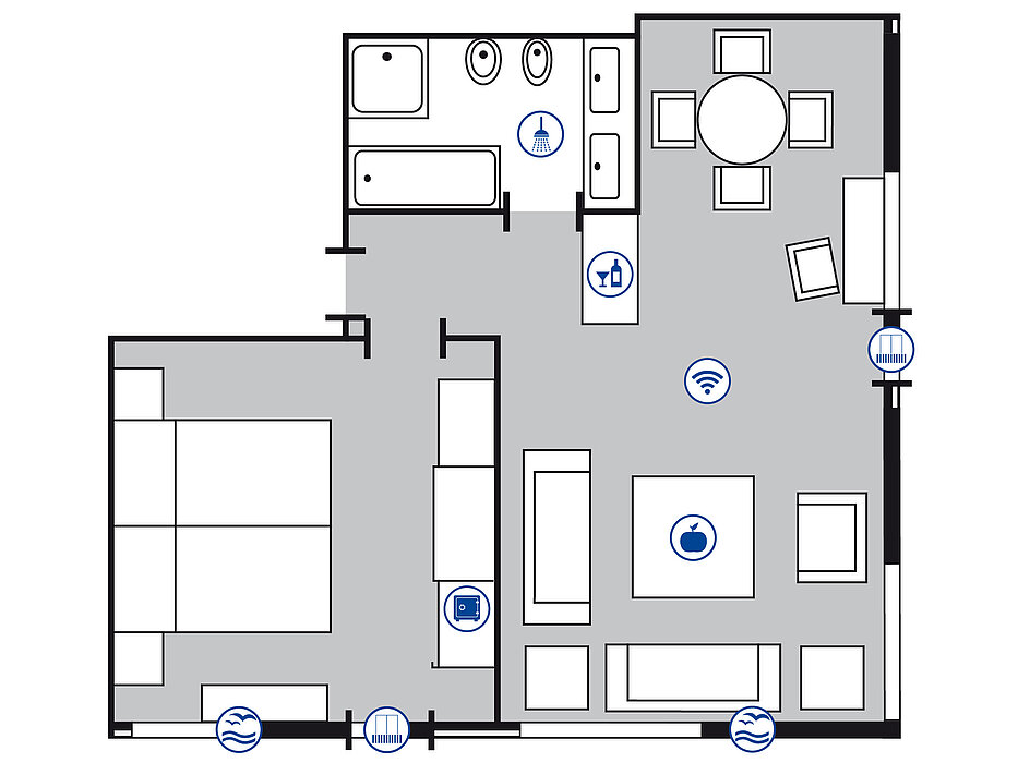 Zimmergrundriss Penthouse | Maritim Seehotel Timmendorfer Strand