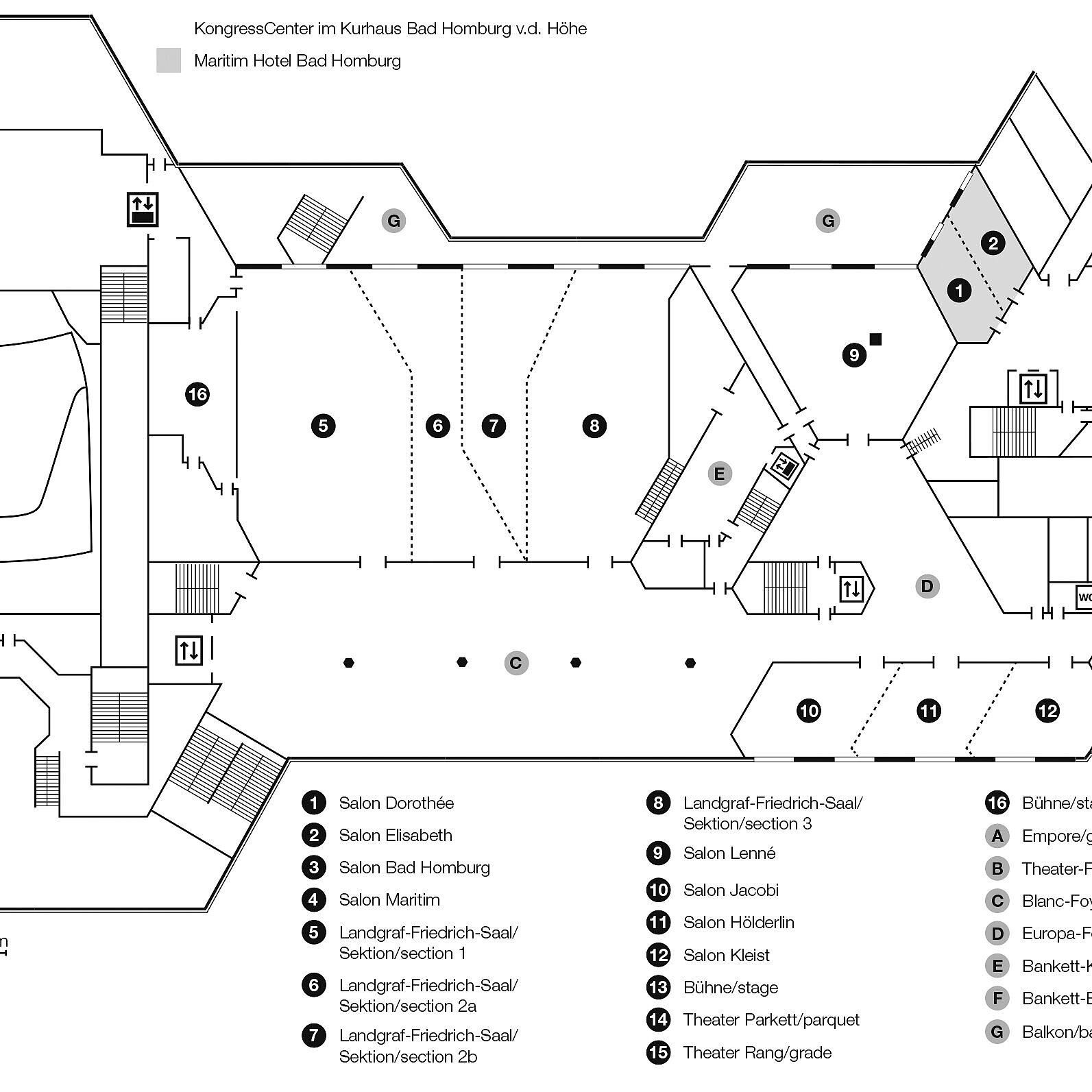 Grundrissplan, 3. Obergeschoss | Maritim Hotel Bad Homburg