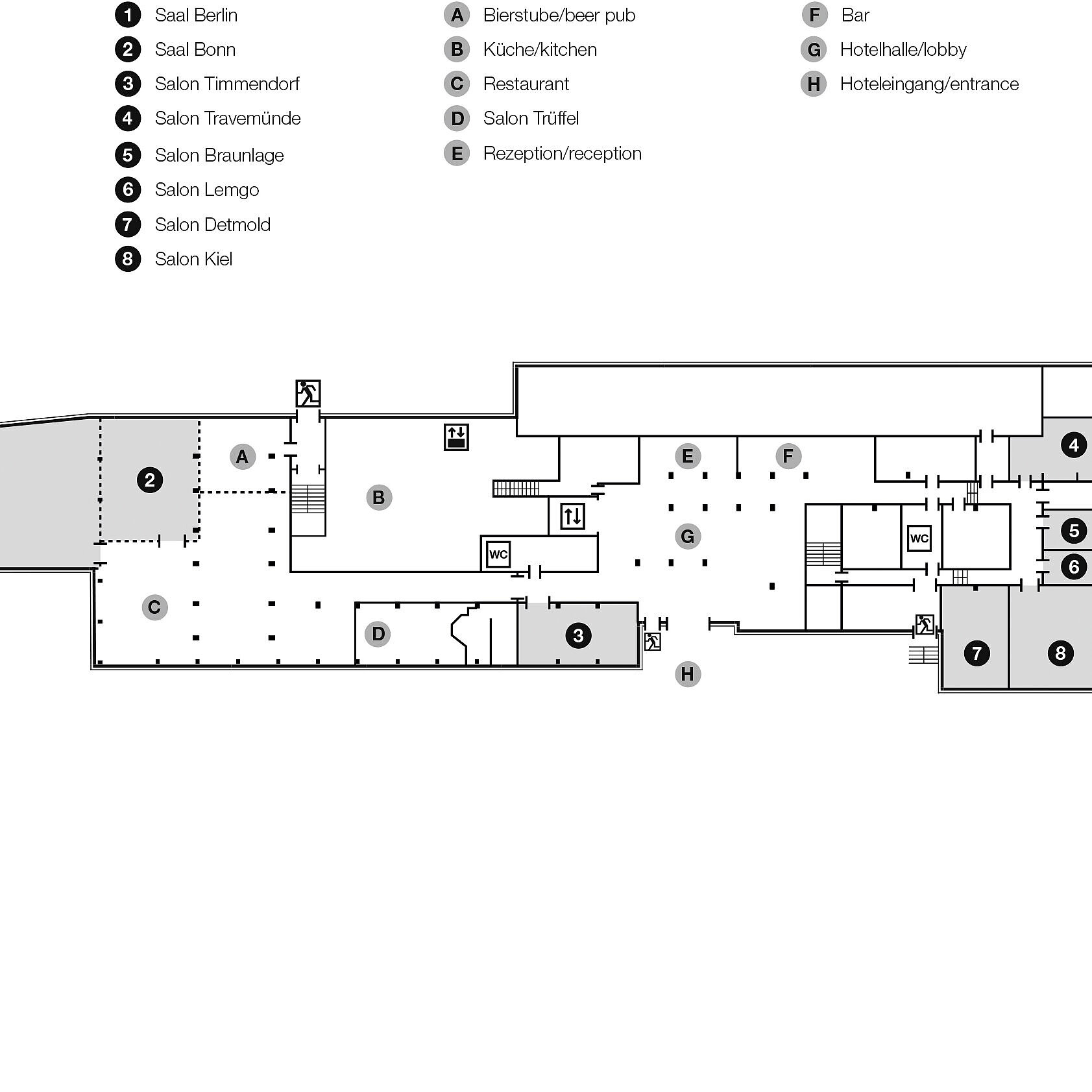 Grundrissplan, Erdgeschoss | Maritim Hotel Bad Salzuflen