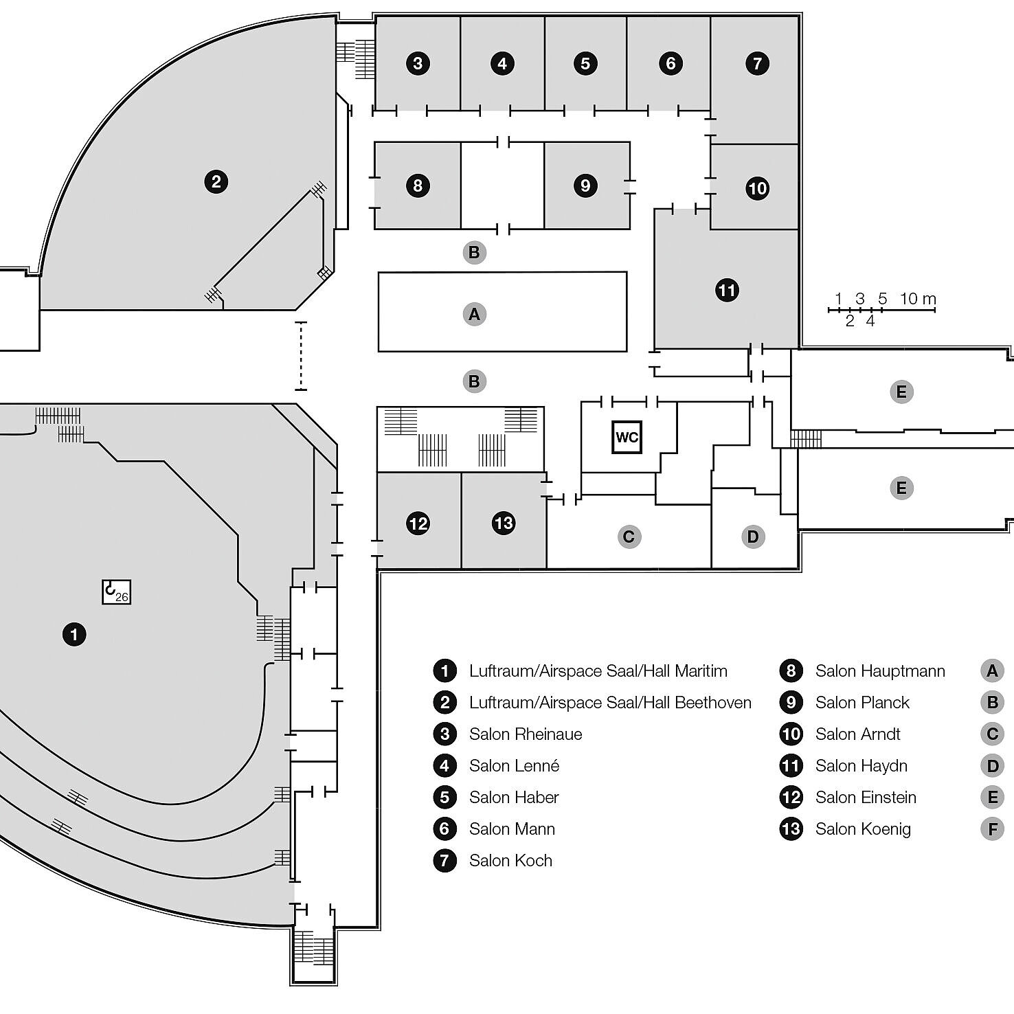Grundrissplan, Obergeschoss | Maritim Hotel Bonn