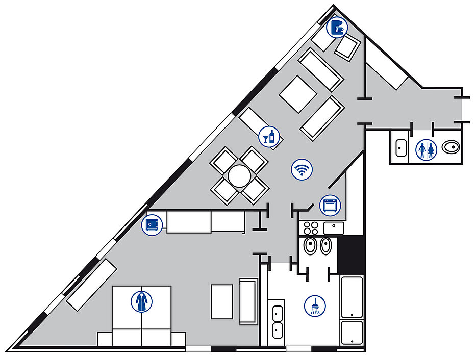Zimmergrundriss Master Suite | Maritim Hotel Düsseldorf