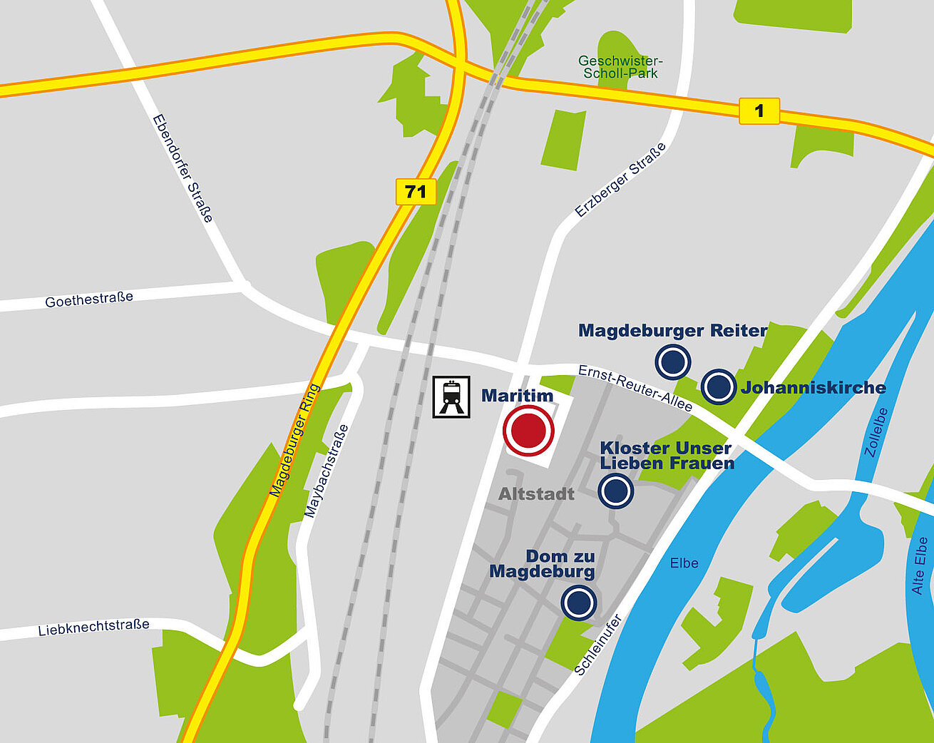 Lageplan Maritim Hotel Magdeburg